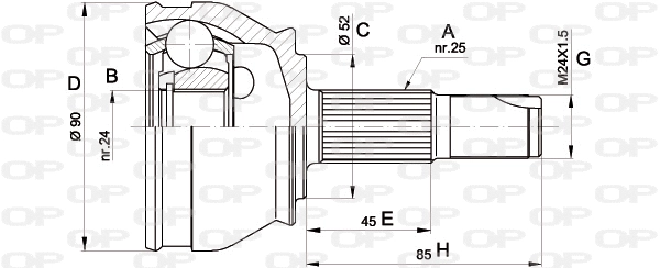 Joint Kit, drive shaft (CVJ5183.10)