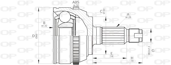 Joint Kit, drive shaft (CVJ5512.10)