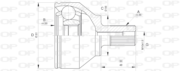 Joint Kit, drive shaft (CVJ5623.10)