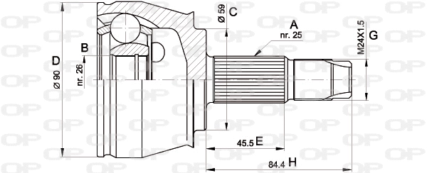 Joint Kit, drive shaft (CVJ5375.10)