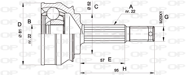 Joint Kit, drive shaft (CVJ5006.10)