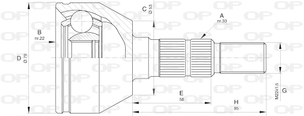 Joint Kit, drive shaft (CVJ5598.10)