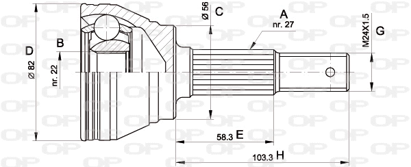 Joint Kit, drive shaft (CVJ5164.10)