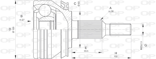 Joint Kit, drive shaft (CVJ5581.10)