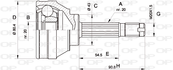 Joint Kit, drive shaft (CVJ5001.10)