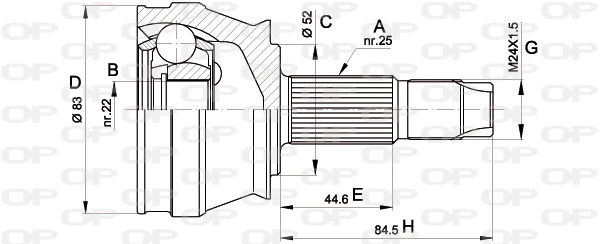 Joint Kit, drive shaft (CVJ5209.10)