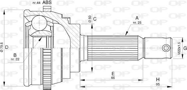 Joint Kit, drive shaft (CVJ5793.10)