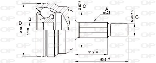 Joint Kit, drive shaft (CVJ5313.10)