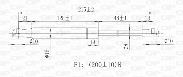 Gas Spring, bonnet (GSR6032.00)