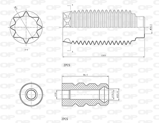 Dust Cover Kit, shock absorber (DCK5024.04)