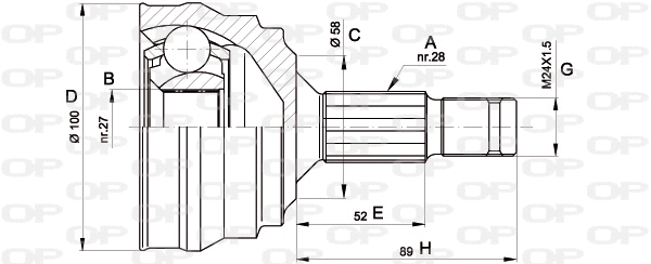 Joint Kit, drive shaft (CVJ5462.10)