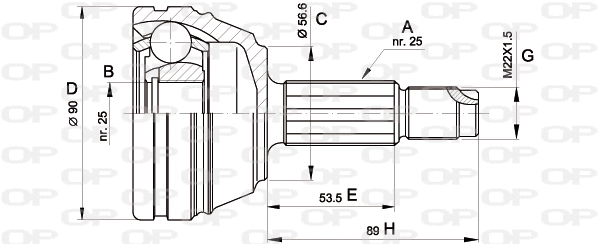 Joint Kit, drive shaft (CVJ5198.10)