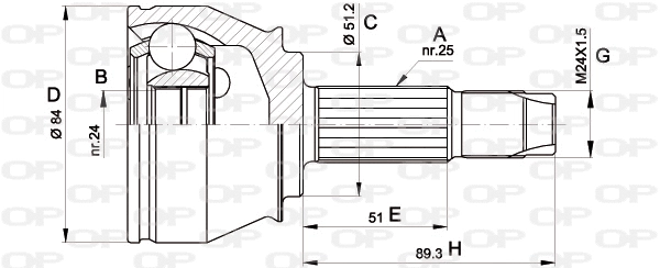 Joint Kit, drive shaft (CVJ5439.10)