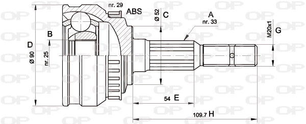 Joint Kit, drive shaft (CVJ5047.10)