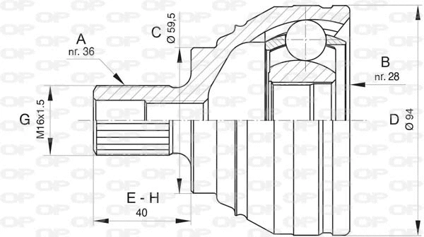 Joint Kit, drive shaft (CVJ5809.10)