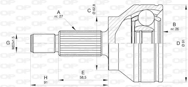 Joint Kit, drive shaft (CVJ5804.10)