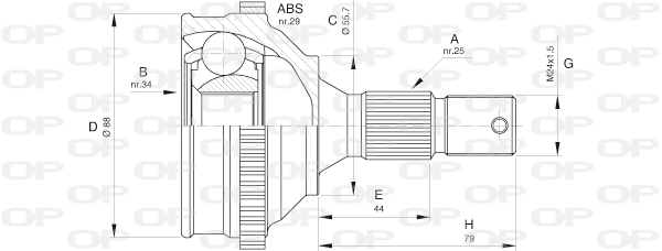 Joint Kit, drive shaft (CVJ5276.10)