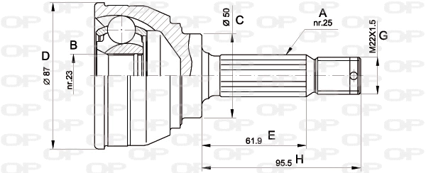 Joint Kit, drive shaft (CVJ5044.10)