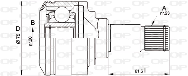 Joint Kit, drive shaft (CVJ5406.20)