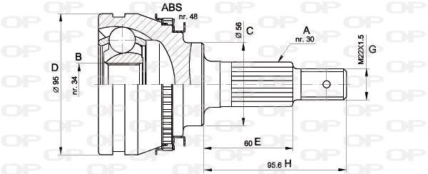 Joint Kit, drive shaft (CVJ5321.10)