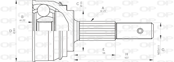 Joint Kit, drive shaft (CVJ5163.10)