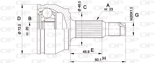 Joint Kit, drive shaft (CVJ5037.10)