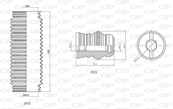 Dust Cover Kit, shock absorber (DCK5066.04)