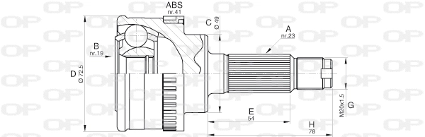Joint Kit, drive shaft (CVJ5570.10)