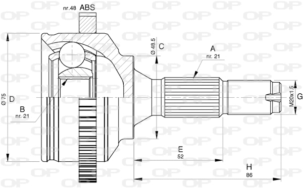 Joint Kit, drive shaft (CVJ5764.10)