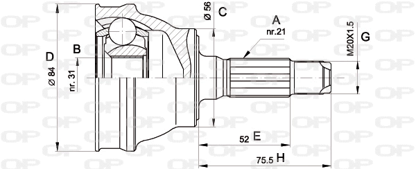 Joint Kit, drive shaft (CVJ5280.10)