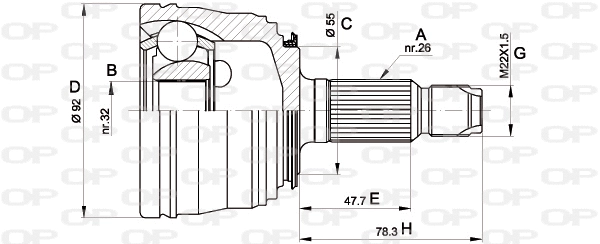 Joint Kit, drive shaft (CVJ5395.10)