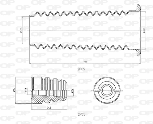 Dust Cover Kit, shock absorber (DCK5087.04)