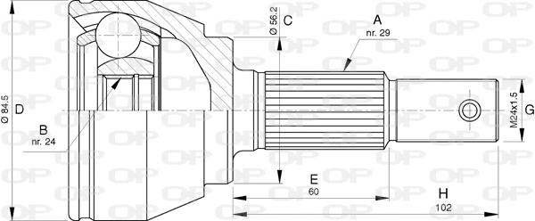 Joint Kit, drive shaft (CVJ5787.10)
