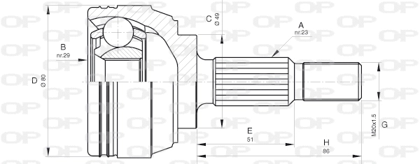 Joint Kit, drive shaft (CVJ5633.10)