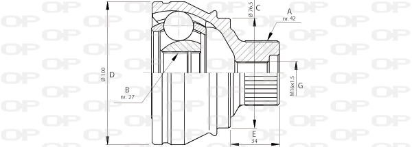 Joint Kit, drive shaft (CVJ5710.10)