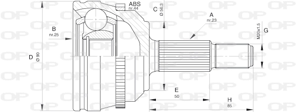 Joint Kit, drive shaft (CVJ5441.10)