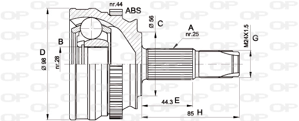 Joint Kit, drive shaft (CVJ5153.10)