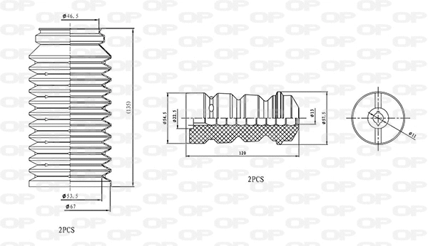 Dust Cover Kit, shock absorber (DCK5076.04)