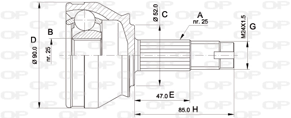 Joint Kit, drive shaft (CVJ5014.10)