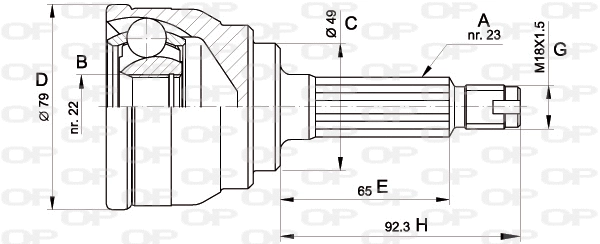 Joint Kit, drive shaft (CVJ5246.10)