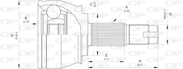 Joint Kit, drive shaft (CVJ5532.10)