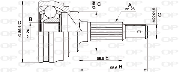 Joint Kit, drive shaft (CVJ5067.10)