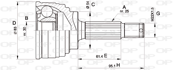 Joint Kit, drive shaft (CVJ5325.10)