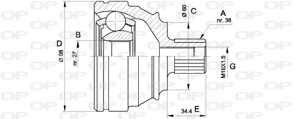 Joint Kit, drive shaft (CVJ5228.10)
