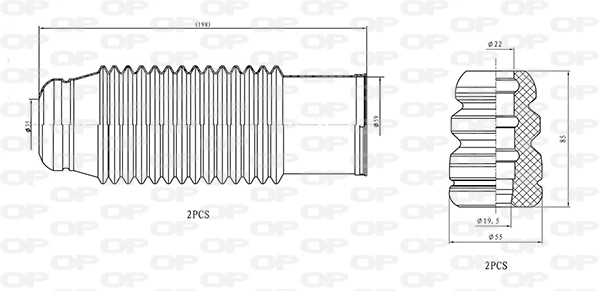 Dust Cover Kit, shock absorber (DCK5081.04)