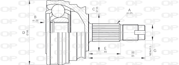 Joint Kit, drive shaft (CVJ5238.10)