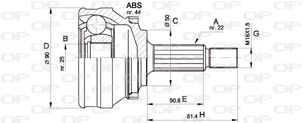 Joint Kit, drive shaft (CVJ5363.10)