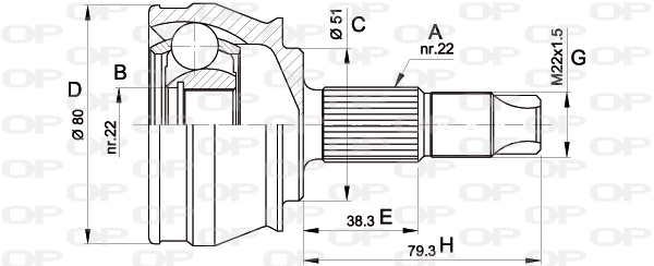 Joint Kit, drive shaft (CVJ5346.10)