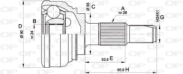 Joint Kit, drive shaft (CVJ5082.10)