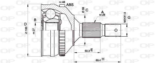 Joint Kit, drive shaft (CVJ5180.10)